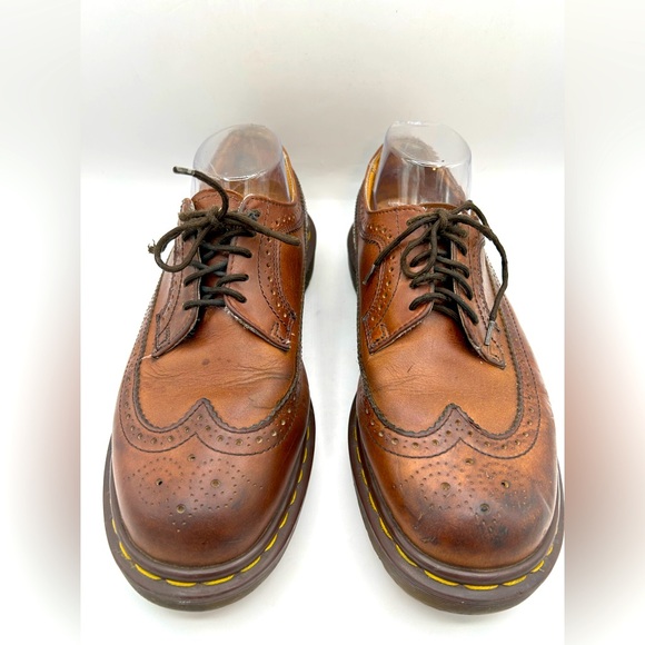 RARE Vtg Dr. Martens 3989 Made in England Wingtip Brown Brogues Oxfords Shoe 90s - Picture 4 of 14